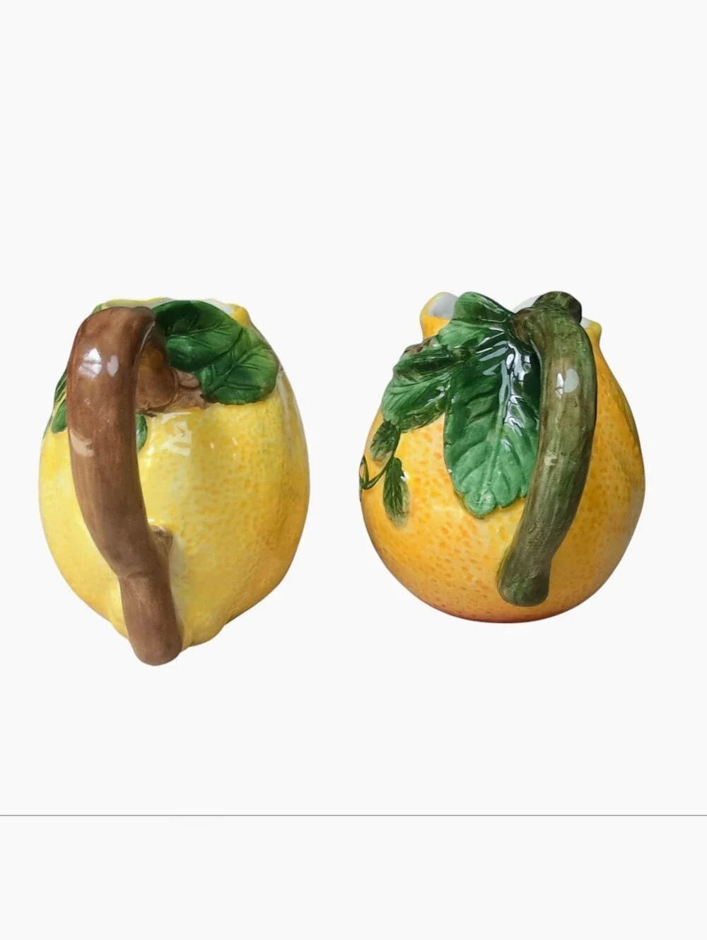 Lemon Collection by Ruby Corner Lemon Shaped Ceramic Creamer Pitchers